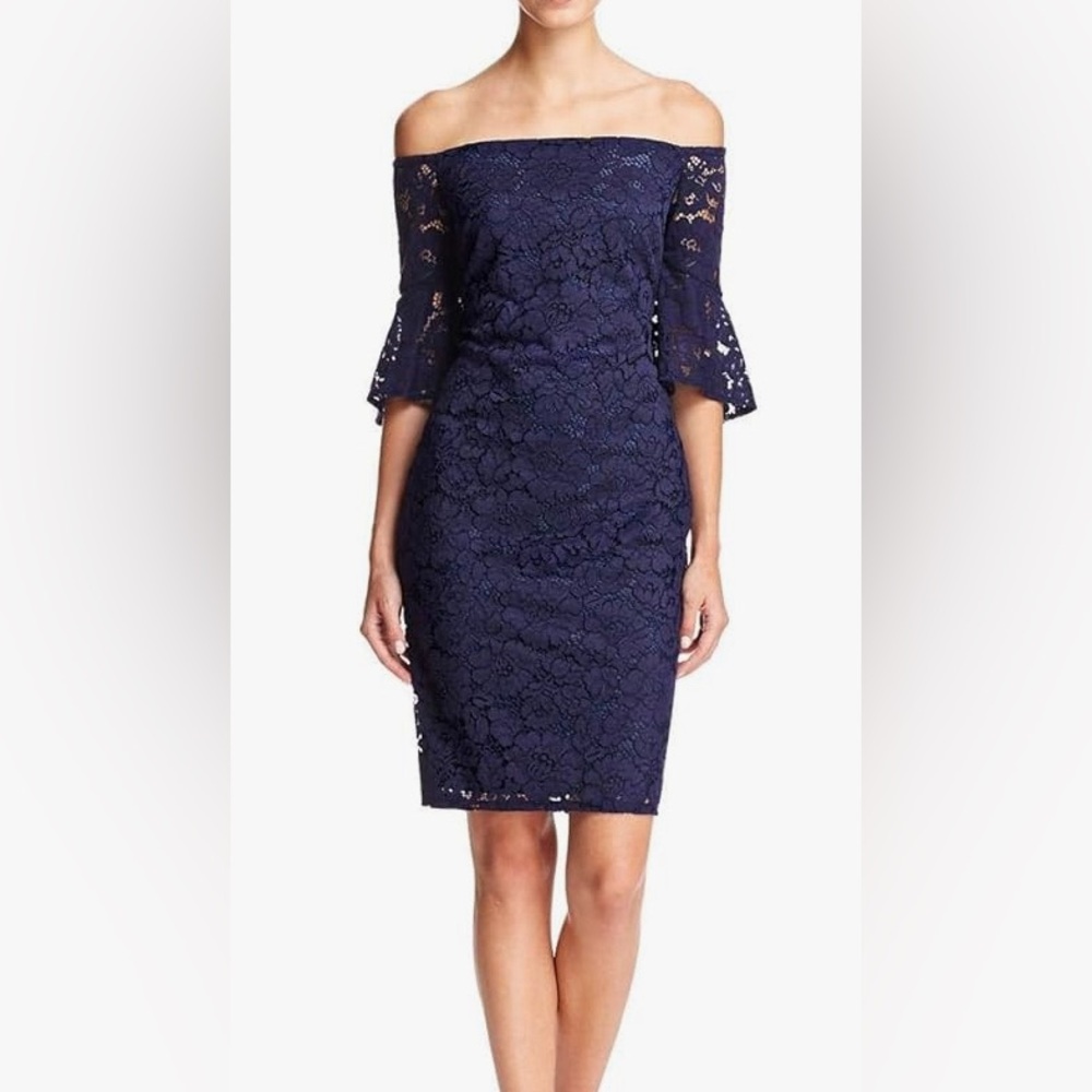 ANTHROPOLOGIE LAUNDRY NAVY LACE DRESS SIZE 0 NEW WITH TAGS